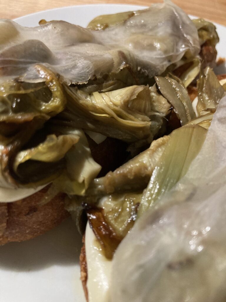 Bruschetta alla Mariola, Carciofi e Provola